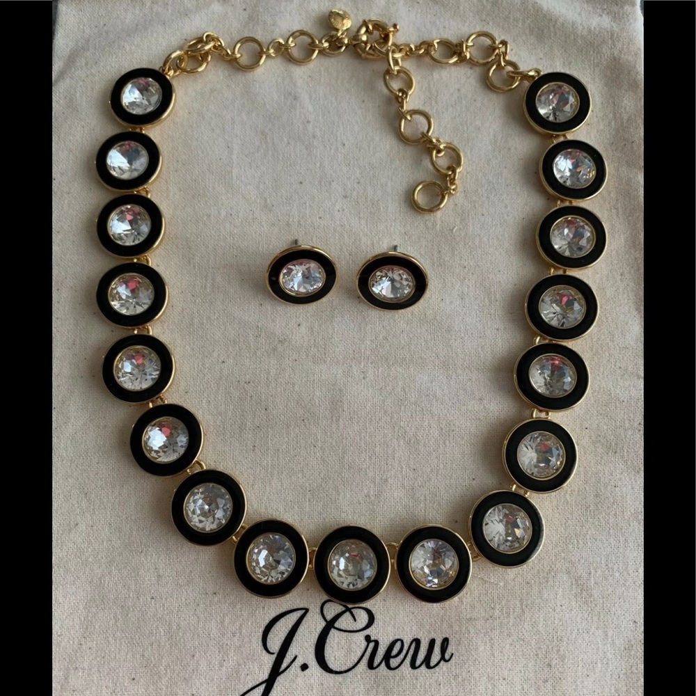 J crew Crystal Statement necklace earrings set